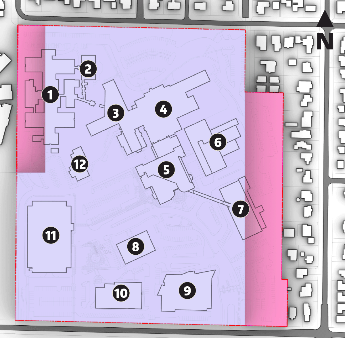 Diagram showing proposed height limits for Alternative 1 Diagram showing proposed height limits for Alternative 1