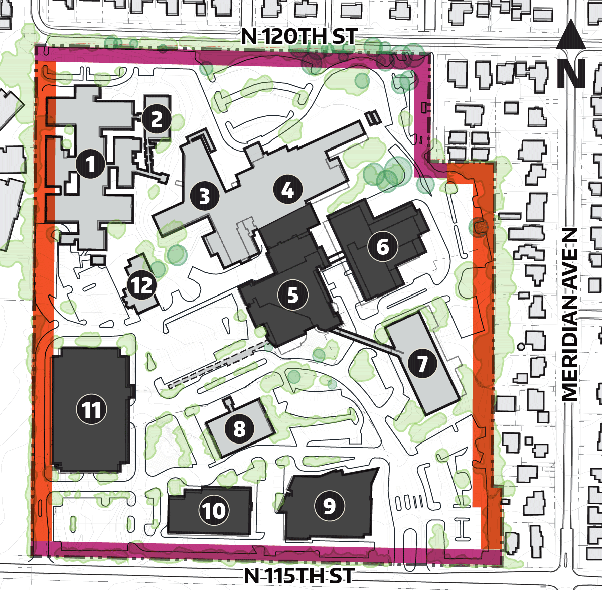 Diagram showing proposed setback limits for Alternative 1 Diagram showing proposed setback limits for Alternative 1